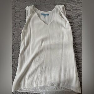 ANTONIO MELANI Ivory V-Neck Tank Top with Crossover Sleeves